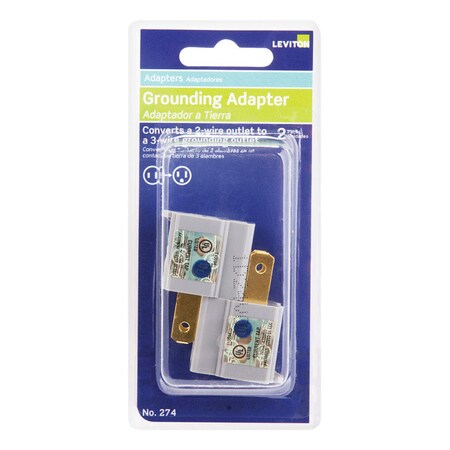 Leviton Leviton Polarized 1 outlets Outlet Adapter 2 pk C30-00274-000